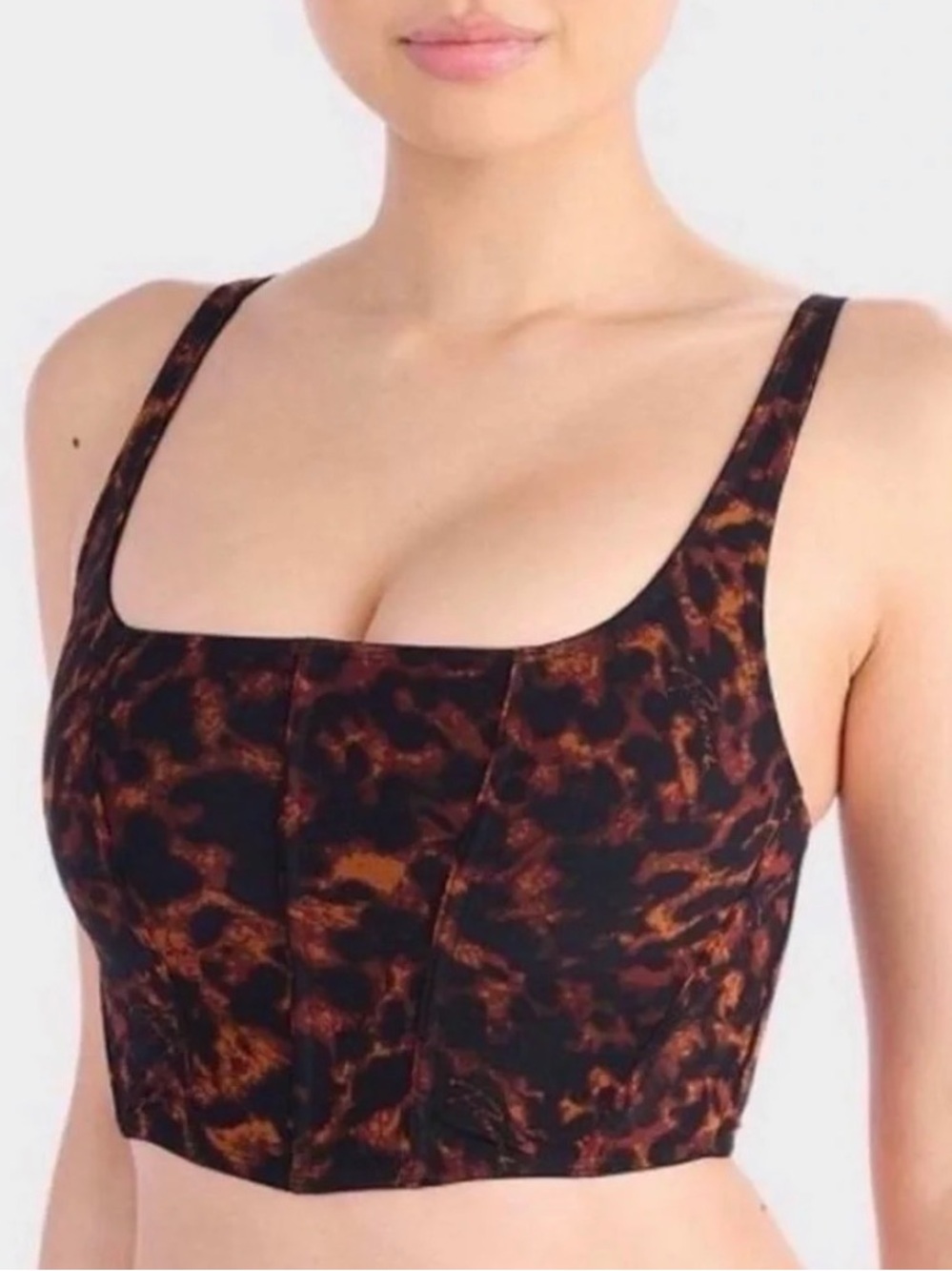Parade Tortoiseshell Print Corset- Black & Brown